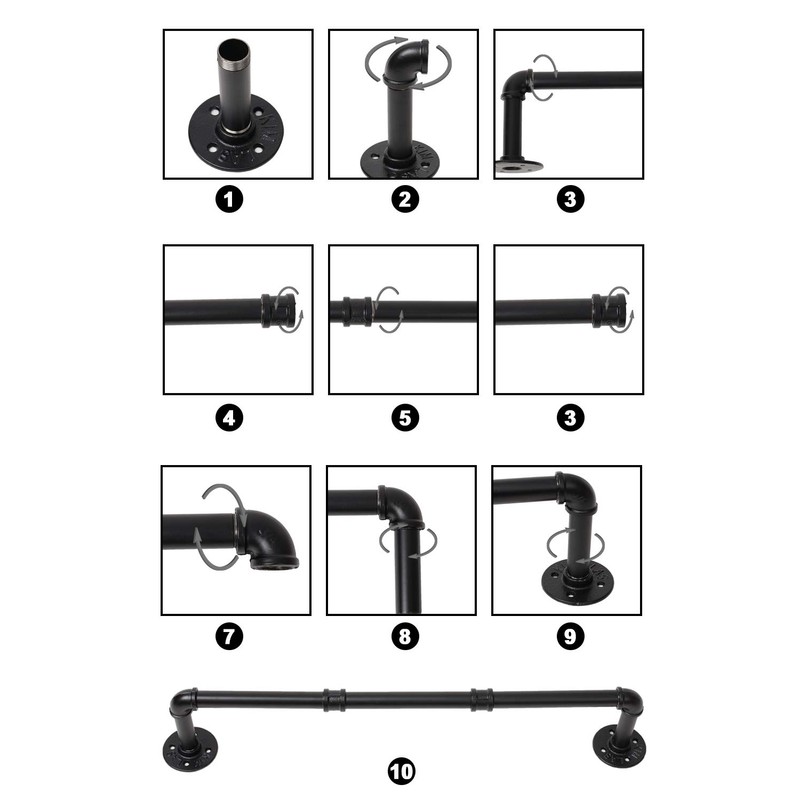 Industrial Pipe Clothing Rack, 30'' Wall Mounted Clothes Garment Rack