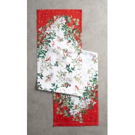 Maison d' Hermine Noel 100% Cotton Table Runner Farmhouse Tabletop Cover for Home Kitchen Dining Décor Parties Family Dinners Wedding Thanksgiving/Christmas (37cm x 230cm)