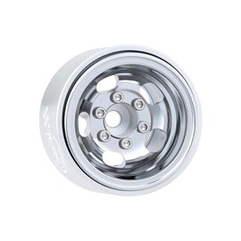 TCRC 4PCS Aluminum Deep Dish 1.0 Inch Beadlock Wheels Hubs for Axial SCX24 Traxxas TRX4M FCX24 Redcat Ascent-18 HPI Venture18,Chrome