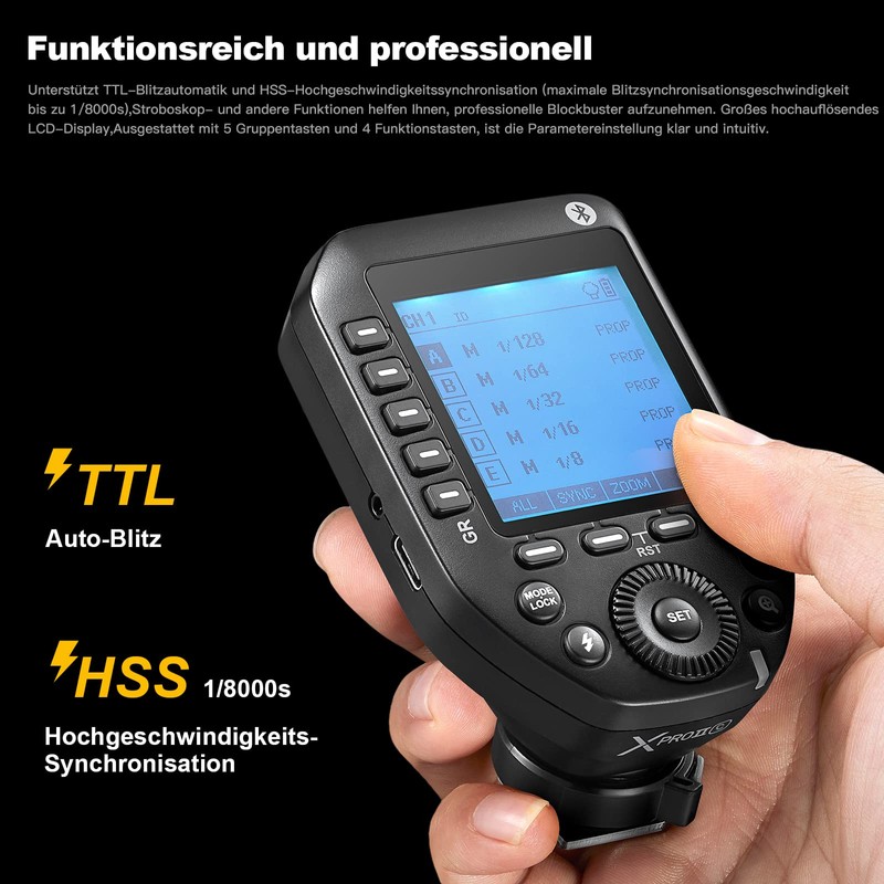 Godox XproII-C Flash Trigger Camera Wireless Flash Trigger LCD Display