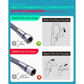 150259 Replacement Hose Kit Compatible with Moen Pull Down Faucet, 68" Quick Connect Hose