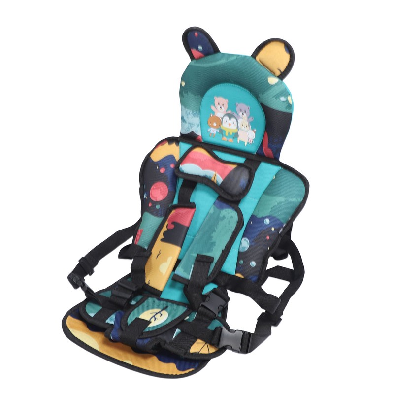 Toddler Car Seat Insert Bear Pattern Heighten Adjustable Fixing Straps
