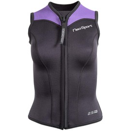 Neo Sport Wetsuits Women's Premium Neoprene 2.5mm Zipper Vest, Lavender Trim, 6