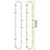 New Year Metallic Beads Star Necklaces Gold Silver Black for