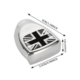 TOMALL Push Start Button Cover Compatible with Mini Cooper F56 F55 F57 F54 F60 Car Engine Start Button Cover Engine Start Stop Button Cover Push Start Stop Ignition Ring Cap for Car Decor (Grey Flag)