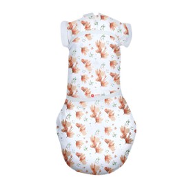 embé 2-Way Transition Swaddle Sack, 12-18 lbs, Diaper Change w/o Unswaddling, Arms in and Out, Legs in and Out Design, Warm Up or Cool Down 100% Cotton, 3-6 Months (Blush Blossom)