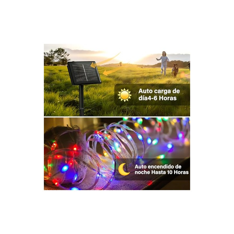 DAHAN 32 m 300 LED Luces Solares Navideñas de Cable