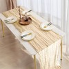 sxvblly Beige Cheesecloth Table Runner 35×120 Inch Boho Gauze Rustic