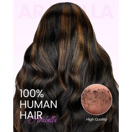 Arabella 6X5 Wear and Go Glueless Wigs Human Hair Pre plucked Pre Cut + High Density 220% Salon-Quality Closure Wigs Human Hair Balayage FB30 Highlight Ombre Lace Front Wig human hair（22Inch）