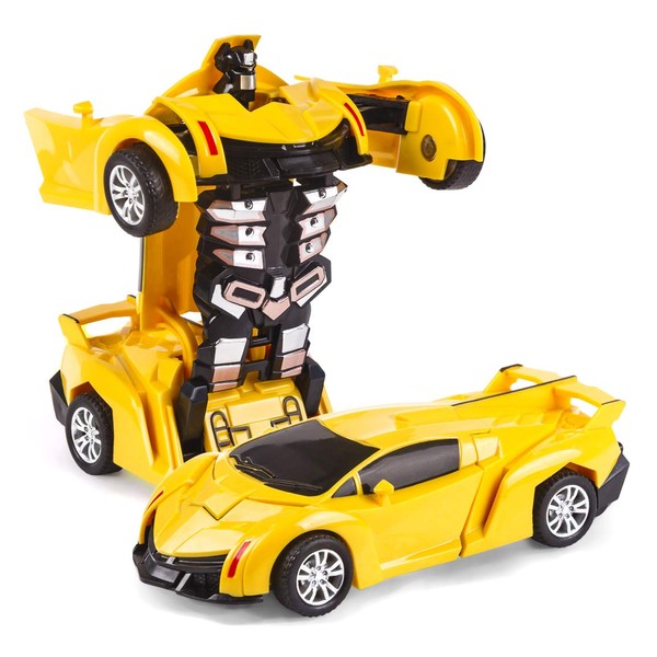 Highttoy Transforming Toy Car for Kids Age 3-7,Inertia Car Toy
