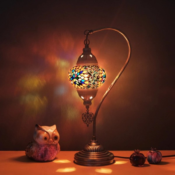 Does not apply Mosaic Moroccan Swan Lamp Turkish Tiffany Lamp