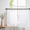 KOUFALL Kitchen Curtains 36 Inch Length,White Linen Light Filtering Semi