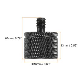 sourcing map 2 Pack Microphone Stand Adapter 1/4 Female x M5 Male Camera Screw Black