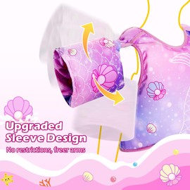 MoKo Kids Swim Vest, Arm Band Pool Floaties Jacket for 2-3-4-5-6 Years (22-30-40-50-66LBS), Pool Floats for Kids, Water Wings for Children Swimmies, Toddlers, Boys, Girls,Purple Shell Fishtail