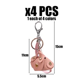 4 Pieces Mini Bag Pendant, Creative Keychain, Pu Leather Coin Wallet, Ladies Decorative Pendant, Cute Minimalist Keychain.
