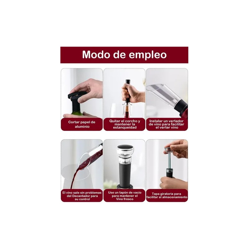 Sacacorchos, Saca Corchos Para Vino Y Descorchador De Vino,