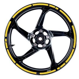 YAMAHA RETRO REFLECTIVE WHEEL TRIM KIT MOTORCYCLE ROAD MOTORBIKE RIM TRIM SET FOR BETTER VISIBILITY (YELLOW)
