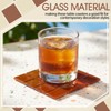 Queekay Brown and Beige Checkered Coaster Set of 6 for