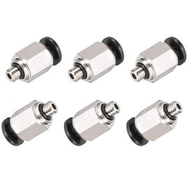 TA-VIGOR 6Pcs M5 x 4mm Push to Connect Pneumatic Fittings, Straight Quick Connect Air Line Fittings Push in Pneumatic Connectors for PE PU Nylon Tubing Pneumatic Quick Joint Adapter