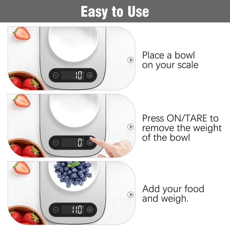 Food Scale, 11lb Kitchen Scale with 6 Units Tare Function