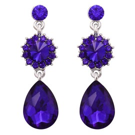 Rosemarie & Jubalee Elegantes pendientes de cristal para mujer con forma de lágrima y Rivoli, Metal