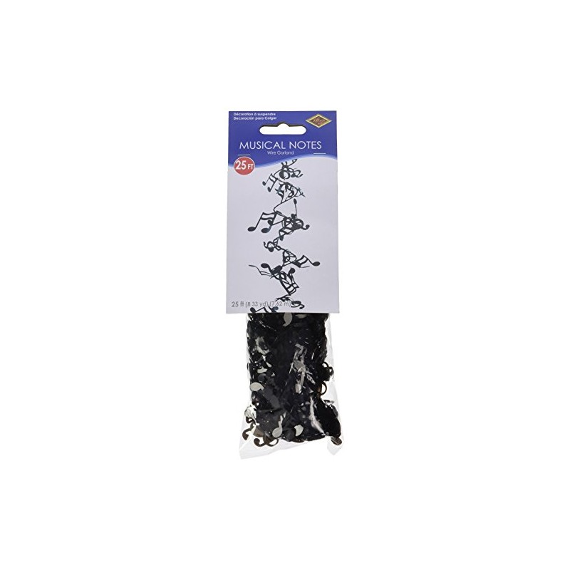 Beistle Black Musical Notes Garland (25 Ft) -1 Pc