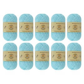 10-Pack of Yonkey Monkey 500 Grams Yarn - 70% Rayon derived from Bamboo, 30% Cotton - Imported - Shallow Lake 9018