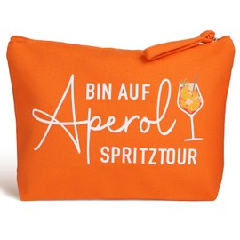 MEJOSER Aperol Gift Cosmetic Bag Toiletry Bag Pencil Case Funny Gifts for Birthday Christmas JGA for Women Men Make Up Bag Travel Makeup Bag, orange, Modern