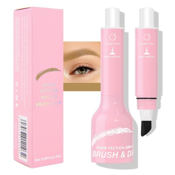 Brow-Fection Angled Brush & Dip, Liquid Eyebrow Cream for Natural