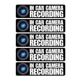 5 Pack - in Car Camera Recording - Vehicle Car Warning Indoor Outdoor Decal
