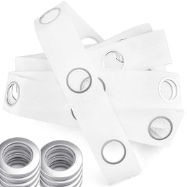 10M(10.9Yards) Eyelet Curtain Tape,60 Rings Accessories Sewing Silver Curtains Blinds,Drapery Curtain Heading Grommet Tape for Perforated Curtains Header DIY Decoration