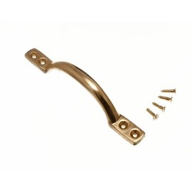 KITCHEN CUPBOARD DOOR HANDLE FRONT FIX SASH BRASS 6 INCH 150MM ( pack 2 )