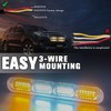 XTAUTO 4pcs 24-LED Emergency Strobe Light, Amber White Ultra-Thin Surface