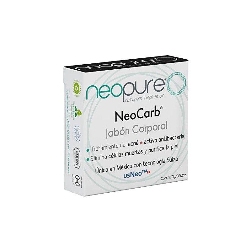Jabón neopure® Carbón Activado + usNeo Barra 100 G