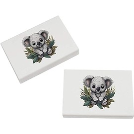 2 x 45mm 'Cute Baby Koala' Erasers/Rubbers (ER00036607)