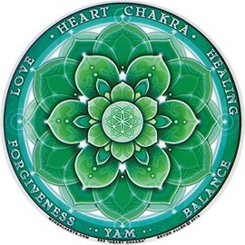 Heart Chakra - Window Sticker / Decal - Circular 4.5" Translucent