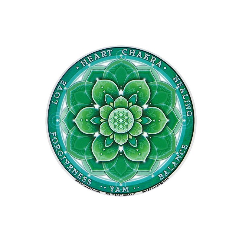 Heart Chakra - Window Sticker / Decal - Circular 4.5"
