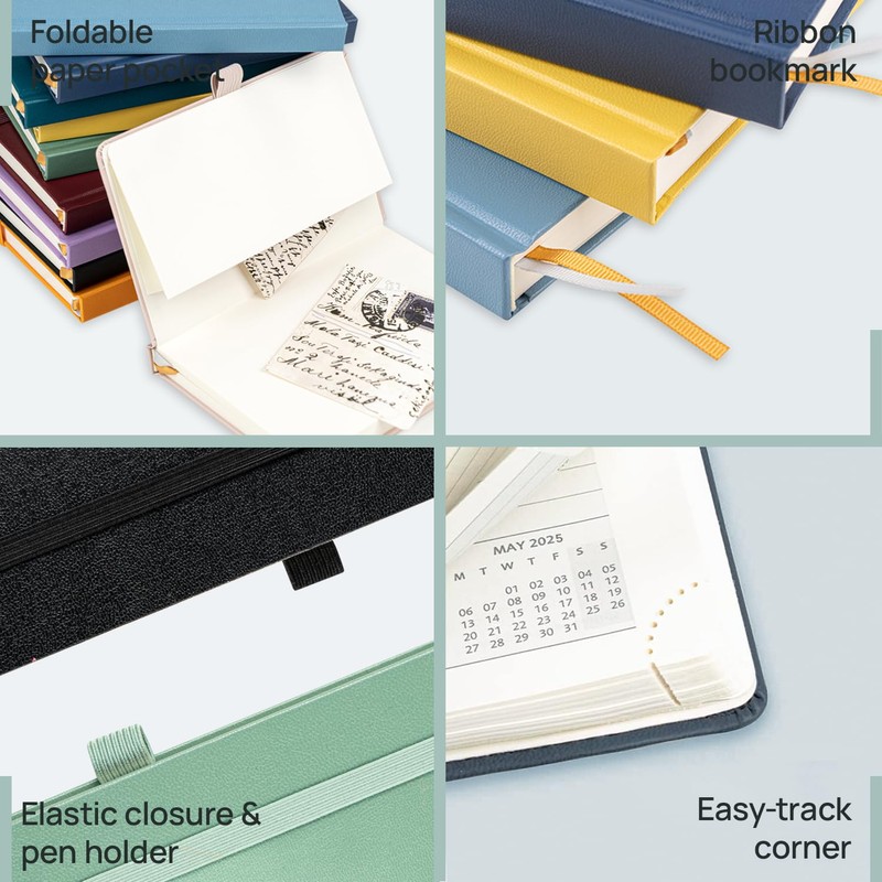 POPRUN Calendar 2026 Daily Planner Hardcover 16 x 10.5 cm,