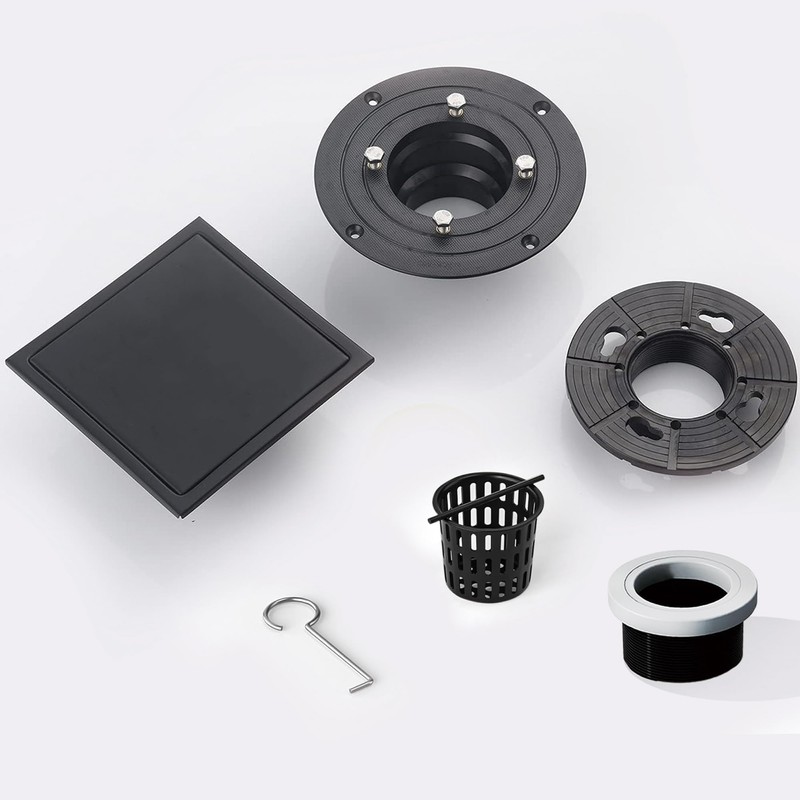 6 Inch Square Shower Floor Drain, Shower Drain Kit with