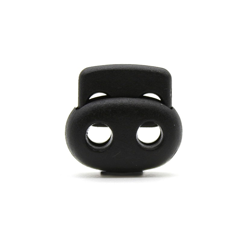 DOJA Barcelona Cord Locks, Black, 25 mm, Plastic Cord Closures,