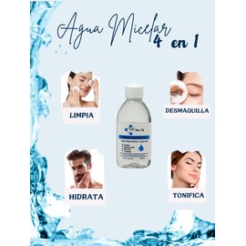ACMA BEAUTY 18 – Agua Micelar para Todo Tipo de Piel 4 en 1, con Ácido Hialurónico y Jalea Real