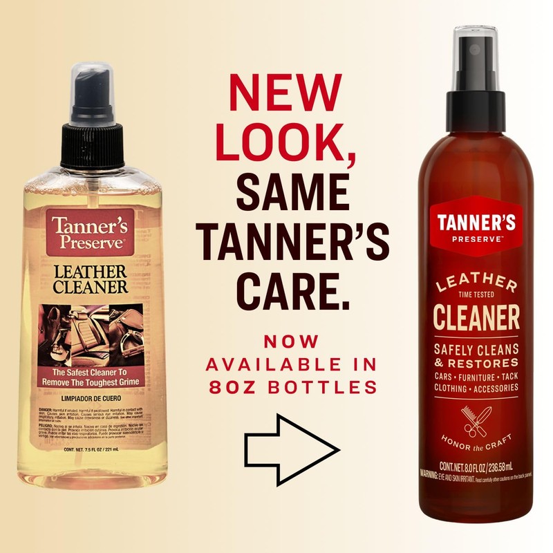 Tanner's Preserve Leather Cleaner, Cleans & Restores Finished Leather, Use