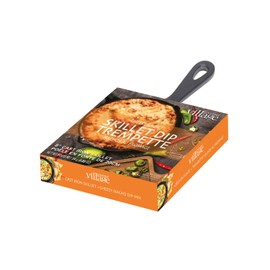 Gourmet du Village Skillet Dip Mix Kit, Savory Herb Spice Cheese Dip Mix with 8 inch Cast Iron Skillet, Cheesy Nacho