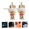 CORHAD Sturdy Rca Connectors 2 Pcs Lotus-shaped Rca Female Plated
