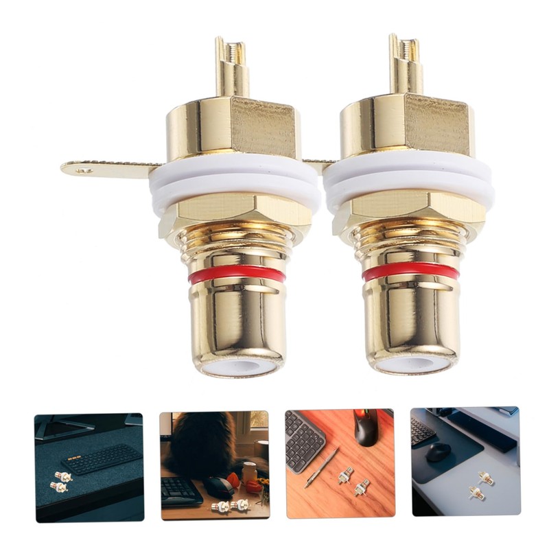 CORHAD Sturdy Rca Connectors 2 Pcs Lotus-shaped Rca Female Plated