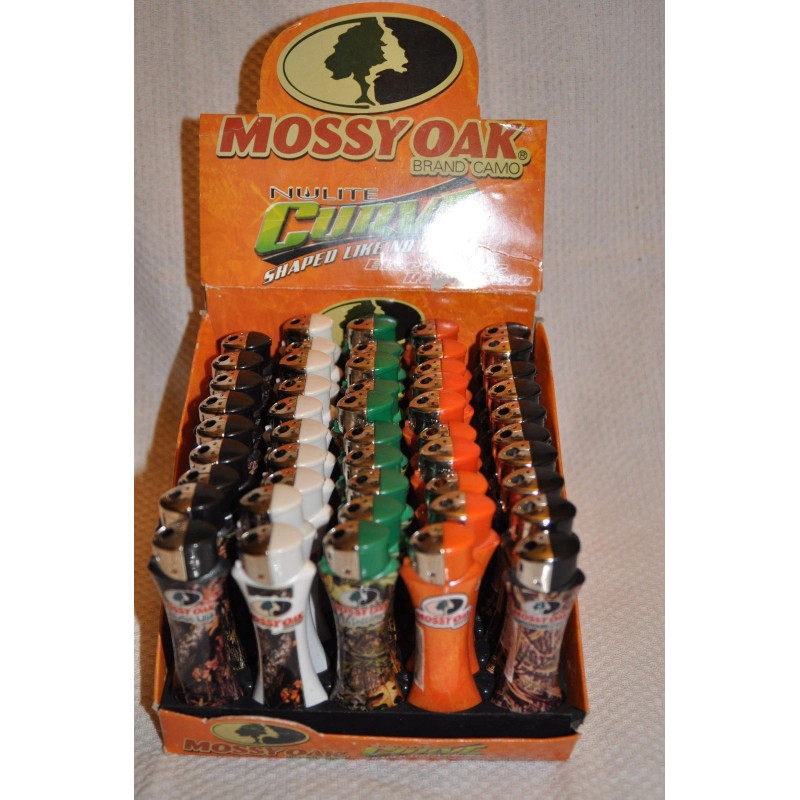 5 CURVE "MOSSY OAK" ELECTRONIC REFILLABLE LIGHTERS Without Gas