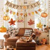 Happy Fall Banner with Maple Leaves Sign Garland Fall Thanksgiving
