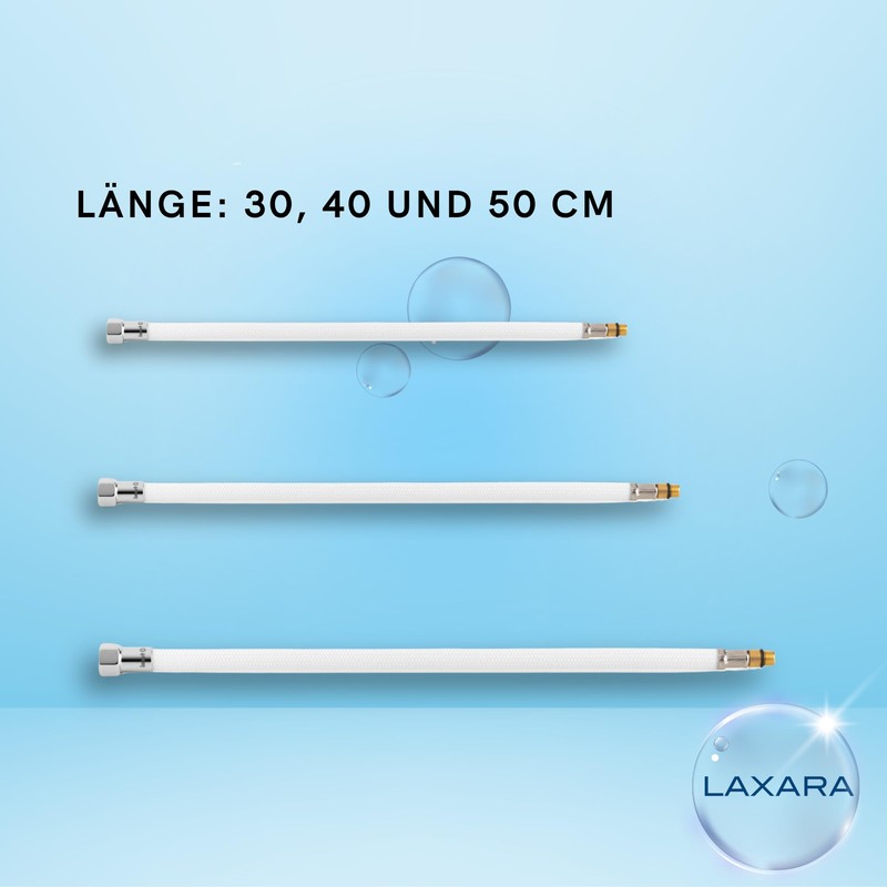 LAXARA Premium Connection Set White Chrome - Angle Valve 1/2