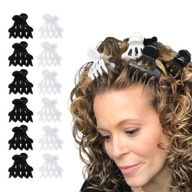 Generic Curl Keeper Claw Clips for Thick & Thin Hair, Roller Jaw Clamps (12-Pack) - Wide