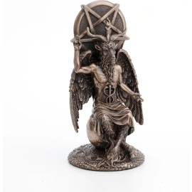 Veronese Design 8 1/2 Inch Baphomet Sitting on The Globe Fallen Wiccan Statue